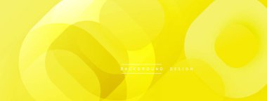 Soyut sarı arkaplan özellikleri yarı saydam dairelerle örtüşüyor. Yumuşak eğimler derinlik yaratır, modern estetik. Dijital projeler için uygun minimalist tasarım.