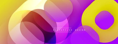 Soyut canlı katmanlar dinamik bileşim yaratır. Sarı, mor, turuncu renkler kusursuz bir şekilde harmanlanır. Modern tasarım akıcılığı, enerjiyi, görsel ilgiyi çağrıştırıyor. Yumuşak eğimler derinlik sunar.