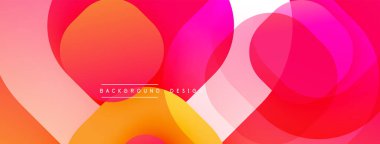 Soyut canlı tasarım üst üste binen daireler, pembeler, portakallar, sarılar yayılan gradyanlar. Arka planlar, sunumlar, dijital sanat projeleri için modern estetik.