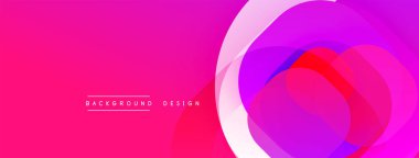 Soyut, enerjik bir arkaplan. Üst üste binen daireler dinamik bileşim yaratır. Gözlük koyu mordan açık mora kadar uzanıyor. Dijital projeler için modern tasarım ögesi.