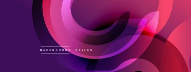 Üst üste binen daireler, kıvrımlar içeren soyut bir kompozisyon. Mor ve pembe tonlarda dinamik görsel efekt yaratır. Arkaplan ve sunumlar için uygun modern tasarım.