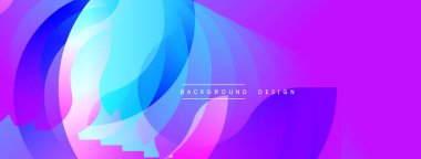 Soyut, canlı katmanlar akışkan şekiller yaratır. Mor, mavi renkler tasarımda baskın. Modern estetik, dijital arkaplan ya da sunumlar için uygun. Yumuşak gradyanlar görsel cazibe sunar.