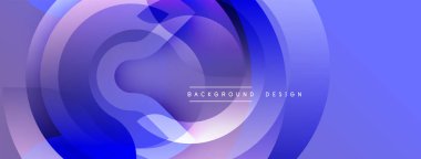 Soyut sıvı şekilleri üst üste binerek dinamik mavi gradyan bileşimi oluşturur. Yumuşak kıvrımlar hareketi gösterir, modern tasarım estetiği. Dijital projeler için minimalist arkaplan ideali.