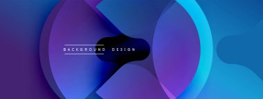 Soyut katmanlı şekiller dinamik bileşim yaratır. Renkler mor ve mavi renkleri harmanlıyor. Modern tasarım akıcılığı, hareketi, derinliği çağrıştırıyor. Minimalist estetik arka planlar, sunumlar.