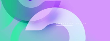 Soyut sıvı şekilleri canlı mor, yeşil ve mavi renkleri harmanlar. Yumuşak gradyanlar dinamik kompozisyon oluşturur, modern arkaplan tasarım elementi. Minimalist estetik.
