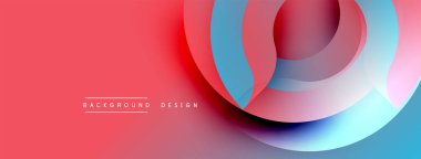 Soyut akışkan şekiller, canlı renkler. Kırmızı sol tarafa hükmediyor, mavi sağ tarafa geçiyor. Modern tasarım, pürüzsüz gradyanlar dinamik görsel efekt yaratır.