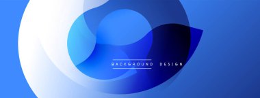 Soyut mavi tasarım üst üste binen dairesel şekiller. Gradyan geçişler derinlik yaratır, modern estetik. Özgeçmiş ve sunumlar için uygun minimalist kompozisyon.