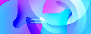 Soyut sıvı şekilleri canlı mavileri, morları, pembeleri harmanlıyor. Üst üste binen katmanlar dinamik görsel efekt yaratır. Arkaplan ve sunumlar için uygun modern tasarım.