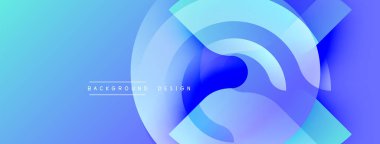 Soyut mavi tasarım üst üste binen dairesel katmanlar içeriyor. Gradyan gölgeler derinlik yaratır, modern estetik. Minimalist kompozisyon, arkaplan ve sunumlar için uygun.