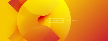 Soyut tasarım özellikleri üst üste binen dairesel şekiller. Renk paleti sarıdan turuncuya geçişi dinamik görsel efekt yaratır. Modern, pürüzsüz gradyanlar kompozisyona hakim.