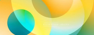 Soyut arkaplan özellikleri üst üste biniyor. Renkler turuncu, sarı, yeşil ve turkuazdan karışıyor. Yumuşak eğimler pürüzsüz geçişler yaratır, modern tasarım ögesi.