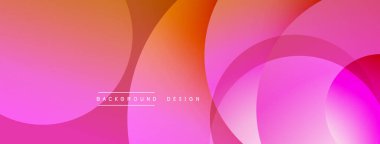 Soyut arkaplan özellikleri üst üste binen daireler, pembeden turuncuya kadar değişen gradyanlar. Metin arkaplan dizaynı merkezli minimalist tasarım. Yumuşak geçişler modern estetik yaratıyor.