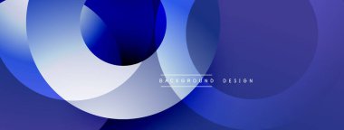 Soyut mavi tasarım, üst üste binen daireler. Gradyan gölgeler derinlik yaratır, modern estetik. Minimalist kompozisyon arka planlara, sunumlara, dijital sanata uyuyor. Sorunsuz geçişler, rahatlatıcı görüntüler..