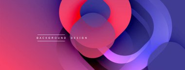 Üst üste binen daireler içeren soyut kompozisyon. Renkler pembelerden, morlardan, mavilerden modern görsel efektlere dönüşüyor. Minimalist tasarım arka planlar için uygundur.
