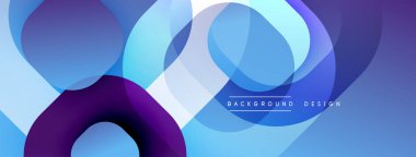 Soyut üst üste binen daireler dinamik mavi mor gradyan oluşturur. Modern tasarım akıcılık, derinlik ve görsel ilgi gösteriyor. Arka planlar için minimalist estetik.