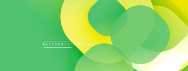 Soyut arkaplan özellikleri üst üste binen daireler, sarıdan yeşile gradyanlar. Modern tasarım tazeliği ve basitliği çağrıştırıyor. Metin arka plan tasarımı okur. Temiz estetik.