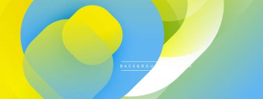 Üst üste binen daireler içeren soyut kompozisyon. Renkler sarı, mavi, yeşil, beyaz. Tasarım akıcılığı, hareketi, modern estetiği akla getiriyor. Basit ama canlı bir görüntü..