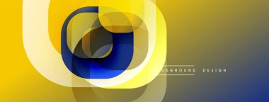 Soyut tasarım katmanlı daireler, canlı sarı, donanma renkleri. Gradyan arka plan derinlik yaratır, modern estetik. Minimalist kompozisyon dijital projeler ve sunumlara uyuyor.