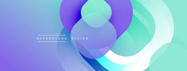 Soyut sıvı şekilleri örtüşür, canlı gradyanlar yaratır. Yumuşak maviler, morlar, yeşiller pürüzsüzce harmanlanır. Modern tasarım sakin ve dinamik enerjiyi çağrıştırıyor. Minimalist estetik.