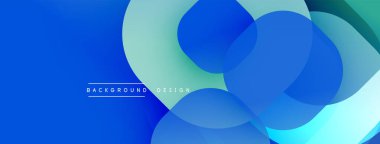 Soyut arkaplan özellikleri üst üste binen şeffaf çemberler. Mavi ve yeşil tonlarda modern görsel efektler yaratıyor. Dijital projeler için uygun minimalist tasarım.