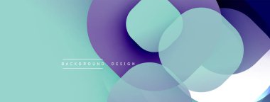 Soyut arkaplan özellikleri üst üste binen şeffaf çemberler. Renkler arasında deniz mavisi, mor, beyaz, mavi tonları vardır. Gradyan etkisi yumuşak görsel akış yaratır. Minimalist tasarım.
