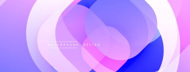 Soyut arkaplan özellikleri üst üste biniyor. Yumuşak gradyanlar mor, pembe ve mavi renkleri harmanlayarak dinamik görsel efekt yaratır. Dijital projeler için modern tasarım ögesi.