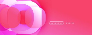 Soyut pembe tasarım özellikleri üst üste binen yuvarlak şekiller. Dereceli renkler derinlik yaratır, ışıktan canlı gölgelere dönüşürler. Arka planlar ve sunumlar için modern estetik.