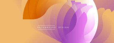 Soyut katmanlı şekiller dinamik görsel akış yaratır. Sıcak turuncu geçişler serin mor renge dönüşerek modern arkaplan tasarımı oluşturur. Yumuşak eğimler ince bir doku sunar.