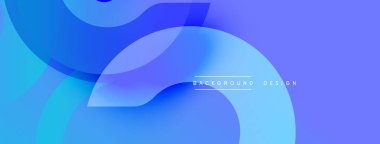 Soyut mavi tasarım özellikleri üst üste binen yuvarlak şekiller. Gradyan gölgeler derinlik yaratır, modern estetik. Metin arka plan tasarımı okur. Yumuşak geçişler, canlı renkler.