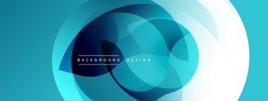 Soyut akış şekilleri dinamik bileşimler yaratır. Mavi renkler baskın, karanlıktan aydınlığa geçiyorlar. Minimalist tasarım modern estetik, temiz çizgiler, ince gradyanlar öneriyor.