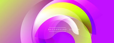 Soyut renkli katmanlar dinamik bileşim yaratır. Renkler karışıyor, dairesel şekiller oluşturuyor. Modern tasarım enerjiyi, canlılığı, görsel cazibeyi çağrıştırıyor. Dijital projeler için uygun arkaplan.