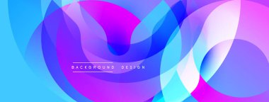 Soyut sıvı şekilleri örtüşür, canlı gradyanlar yaratır. Maviler, morlar, pembeler kusursuz bir şekilde harmanlanır. Modern tasarım hareketi, enerjiyi, görsel cazibeyi çağrıştırıyor. Arkaplan yenilik ve teknoloji öneriyor.