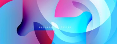 Soyut sıvı şekilleri örtüşür, canlı gradyanlar yaratır. Mavi, mor, pembe renkler kusursuz bir şekilde harmanlanır. Modern tasarım hareketi, enerjiyi, görsel cazibeyi çağrıştırıyor. Arkaplanda metin arkaplan tasarımı.