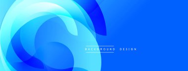 Soyut mavi arkaplan özellikleri üst üste binen yuvarlak şekiller. Gradyan gölgeler dinamik görsel akış yaratır. Modern tasarım dijital projeler ve sunumlar için uygundur.