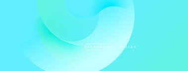 Soyut arkaplan yumuşak turkuaz, cyan gradientler içerir. Üst üste binen şekiller akışkan ve modern estetik yapılar yaratır. Dijital projeler için uygun minimalist tasarım.