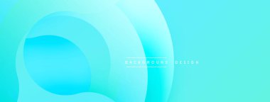 Soyut arka plan özellikleri üst üste binen dairesel şekiller. Turkuazın dereceli gölgeleri derinlik yaratır, modern estetik. Dijital projeler için uygun minimalist tasarım.
