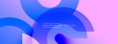 Soyut arkaplan özellikleri üst üste binen mavi, mor şekiller. Gradyan renkler modern, dinamik görsel efekt yaratır. Dijital projeler için uygun minimalist tasarım.