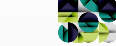 Soyut geometrik bileşim. Üst üste binen şekiller, üçgenler, dikdörtgen hareketli görsel ilgi. Renkler arasında donanma, deniz mavisi, kireç yeşili ve beyaz arka plan var. Modern tasarım.