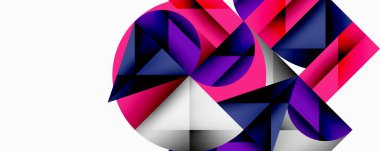 Canlı üçgenler içeren soyut geometrik bileşim. Pembe, mor, lacivert renkler dinamik etkileşim yaratır. Modern tasarım enerjiyi, hareketi, görsel karmaşıklığı çağrıştırıyor.