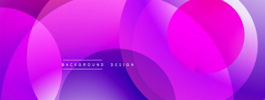 Soyut, enerjik bir arkaplan. Üst üste binen daireler dinamik mor, pembe eğimler yaratır. Modern tasarım dijital projeler ve sunumlar için uygundur. Düz geçişler, akışkan şekiller..