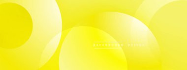 Parlak sarı soyut arka plan. Üst üste binen daireler dinamik değişim etkisi yaratır. Dijital projeler ve sunumlar için uygun minimalist tasarım. Düz eğriler modern estetik sunar.