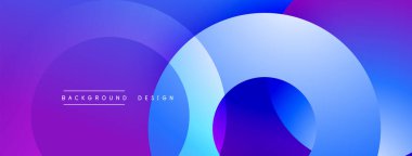 Üst üste binen daireler içeren soyut kompozisyon. Mordan maviye geçiş, dinamik görsel efekt yaratır. Arkaplan ve sunumlar için uygun modern tasarım.
