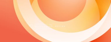 Soyut tasarım özellikleri üst üste binen eğri şekiller. Sıcak turuncu, şeftali tonları pürüzsüz bir değişim etkisi yaratır. Özgeçmiş ve sunumlar için minimalist bir tarz. Modern estetik.