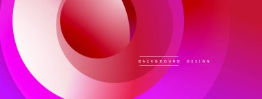 Soyut, enerjik çemberler katmanlı etki yaratır. Pembe, kırmızı renkler kompozisyona hakim. Modern tasarım arka planlar, sunumlar, dijital sanat projeleri için uygundur.