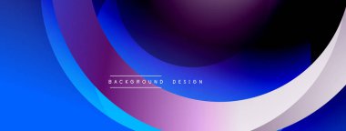 Soyut akış şekilleri dinamik gradyan arkaplan oluşturur. Mor, mavi renkler beyaz aksanlı kompozisyonda baskın. Çeşitli projeler için modern tasarım ögesi.