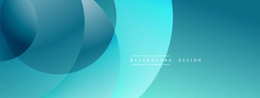 Soyut arkaplan özellikleri üst üste binen şeffaf çemberler. Güneş gözlüğü, derin deniz mavisi ile parlak turkuaz arasında değişir. Minimalist tasarım metin arkaplan tasarımı içerir. Yumuşak eğimler derinlik yaratır.