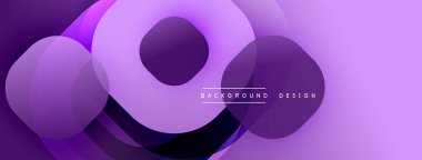 Soyut mor arkaplan, üst üste binen daireler oluşturarak dinamik görsel efekt yaratır. Gradyan gölgeler derinlik sağlar, modern estetik. Dijital projeler için uygun minimalist tasarım.