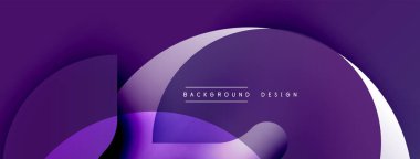 Soyut mor arkaplan. Üst üste binen kıvrımlı şekiller dinamik bileşim oluşturur. Dereceli gölgeler derinlik katar, modern estetik. Dijital projeler için uygun minimalist tasarım.
