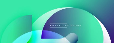 Soyut sıvı şekilleri örtüşür, canlı gradyanlar yaratır. Turkuaz, mavi, yeşil renkler tasarımda baskın. Minimalist metin arka plan tasarımı okur. Modern estetik.