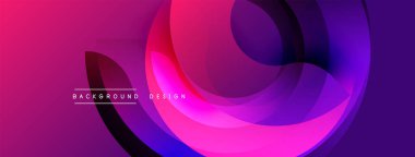 Soyut sıvı şekilleri örtüşür, canlı gradyanlar yaratır. Pembe, mor, mavi renkler kusursuz bir şekilde harmanlanır. Modern tasarım, hareket, derinlik ve görsel ilgiyi çağrıştırıyor. Metin arkaplan tasarımı okur.